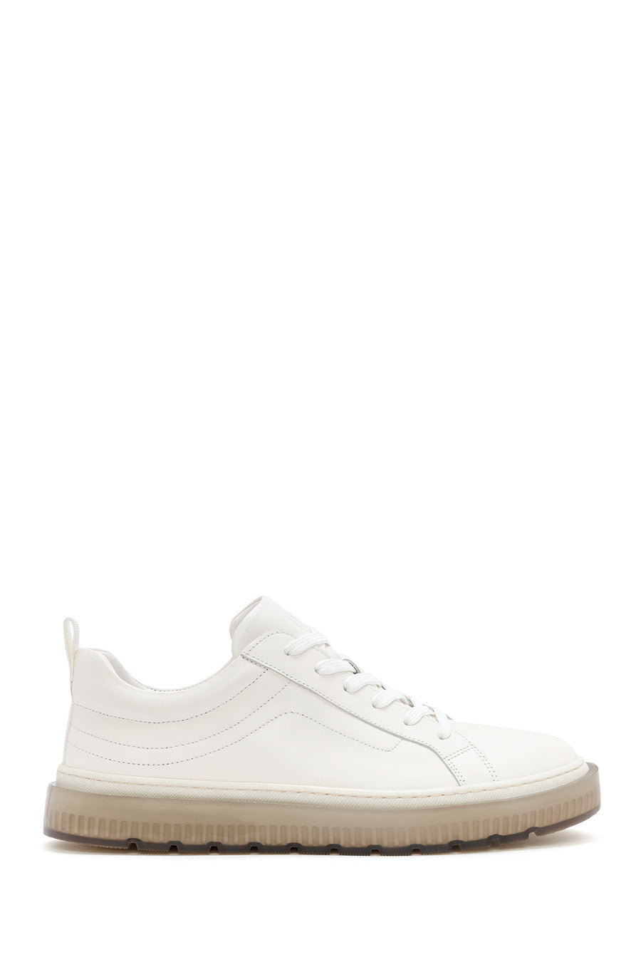 Men's White Lace-up Leather Sneaker 24WFD692618 | Derimod