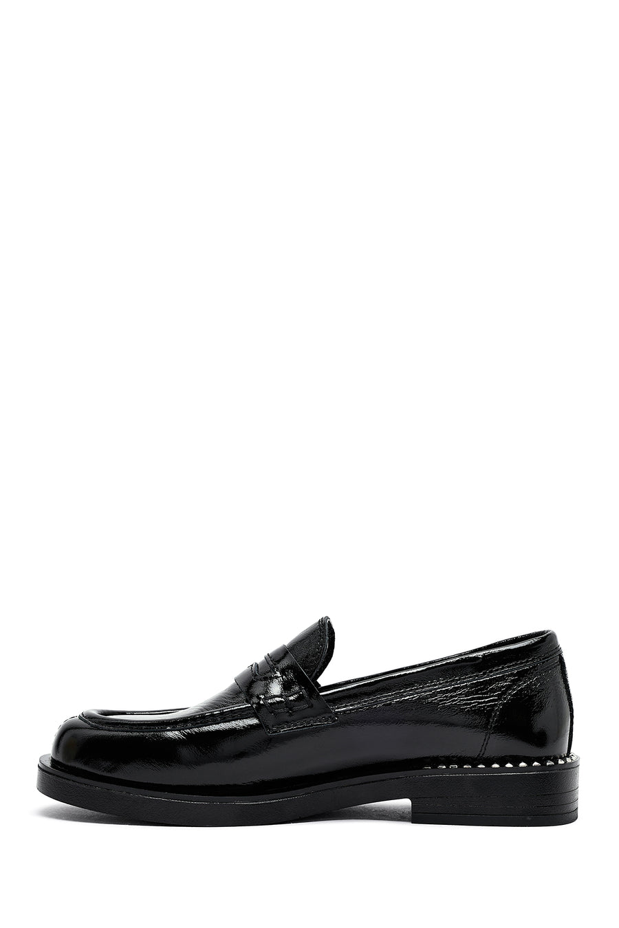 Woman Black Patent Leather Leather Masculine Loafer