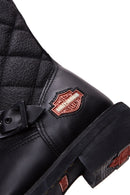 Harley Davidson Women's Black Laconia Hi Zipper Leather Boots | Derimod