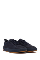 Male Navy Lace-up Nubuck Leather Sneaker | Derimod