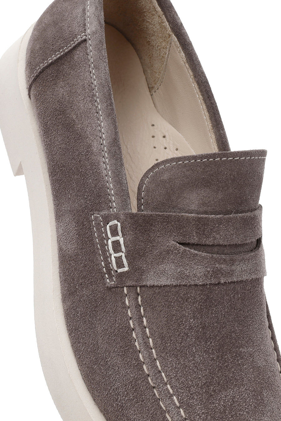 Kadın Vizon Süet Deri Maskülen Loafer