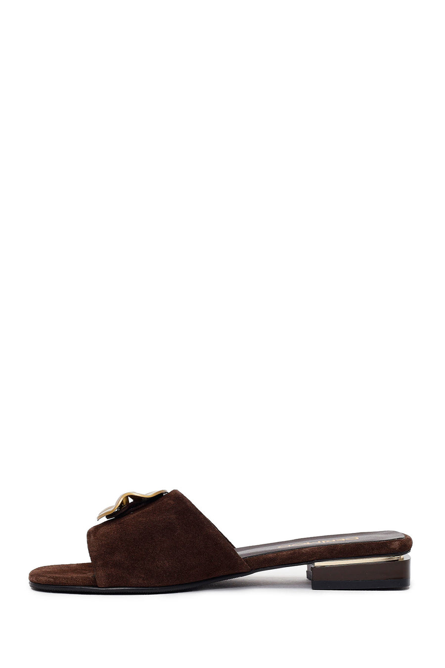 Woman Brown Suede Slipper