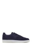 Men's Navy Blue Nubuck Leather Sneaker | Derimod