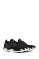 Erkek Siyah Bağcıklı Kumaş Sneaker | Derimod