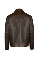 Curry Male Bronze Leather Jacket | Derimod