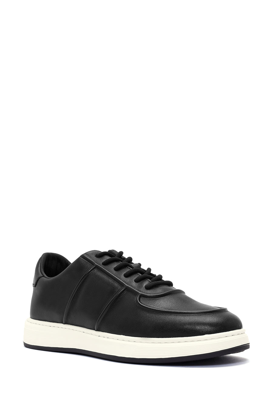 
Men's Black Lace-Up Leather Sneaker
