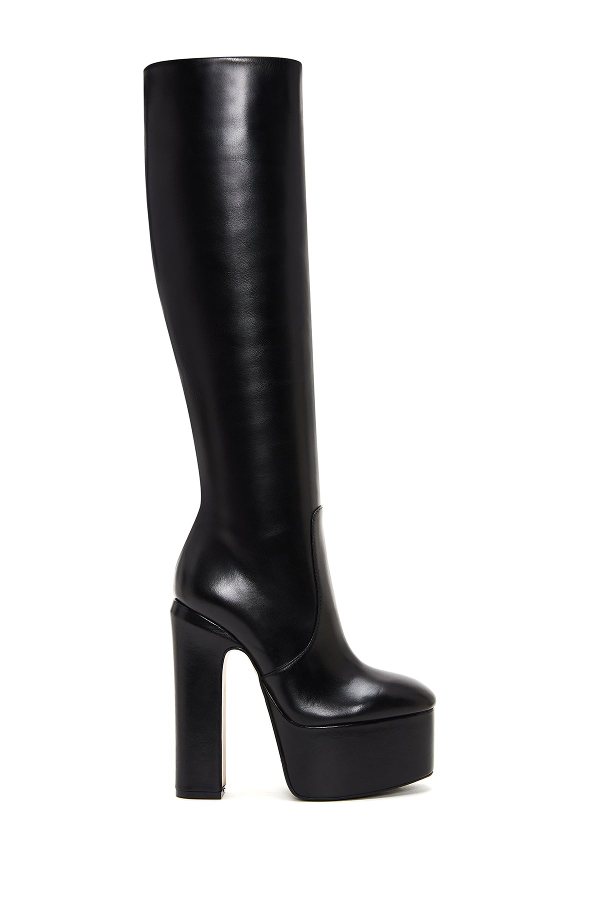 Women's Black Leather Platform Heeled Boots 22WFD103018 | Derimod