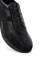 Woman Black Lace-Up Leather Sneaker | Derimod