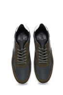 Men's Khaki Leather Thick Soled Sneaker | Derimod