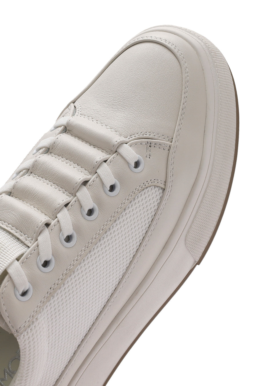 Men's White Lace-up Leather Sneaker
