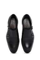 Erkek Siyah Deri Çift Tokalı Klasik Ayakkabı | Derimod