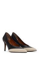 Woman Black Thin-Heeled Leather Stiletto | Derimod