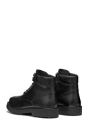 Geox Men's Black Lagorai + Grip Abx Laced Waterproof Leather Casual Boots | Derimod