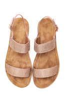 Women's Gold Stone Sandals | Derimod