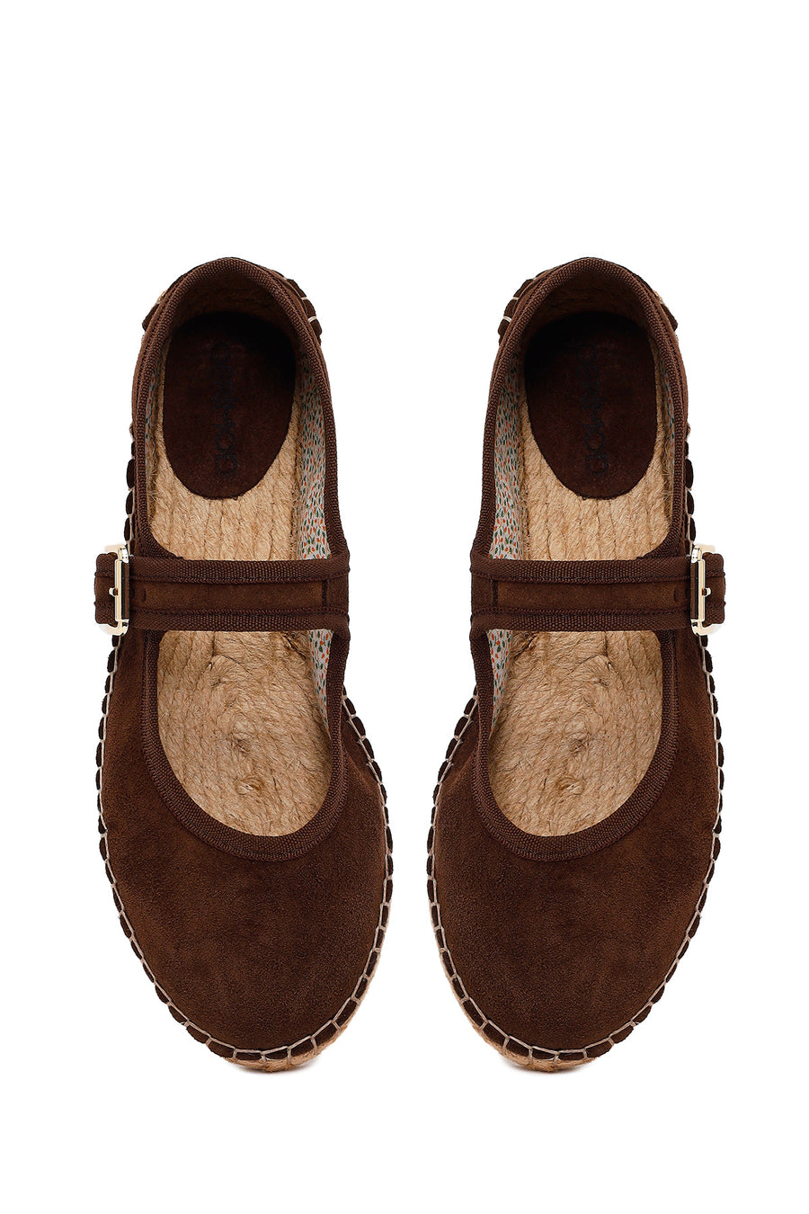Women's Brown Strap Suede Leather Espadrilles