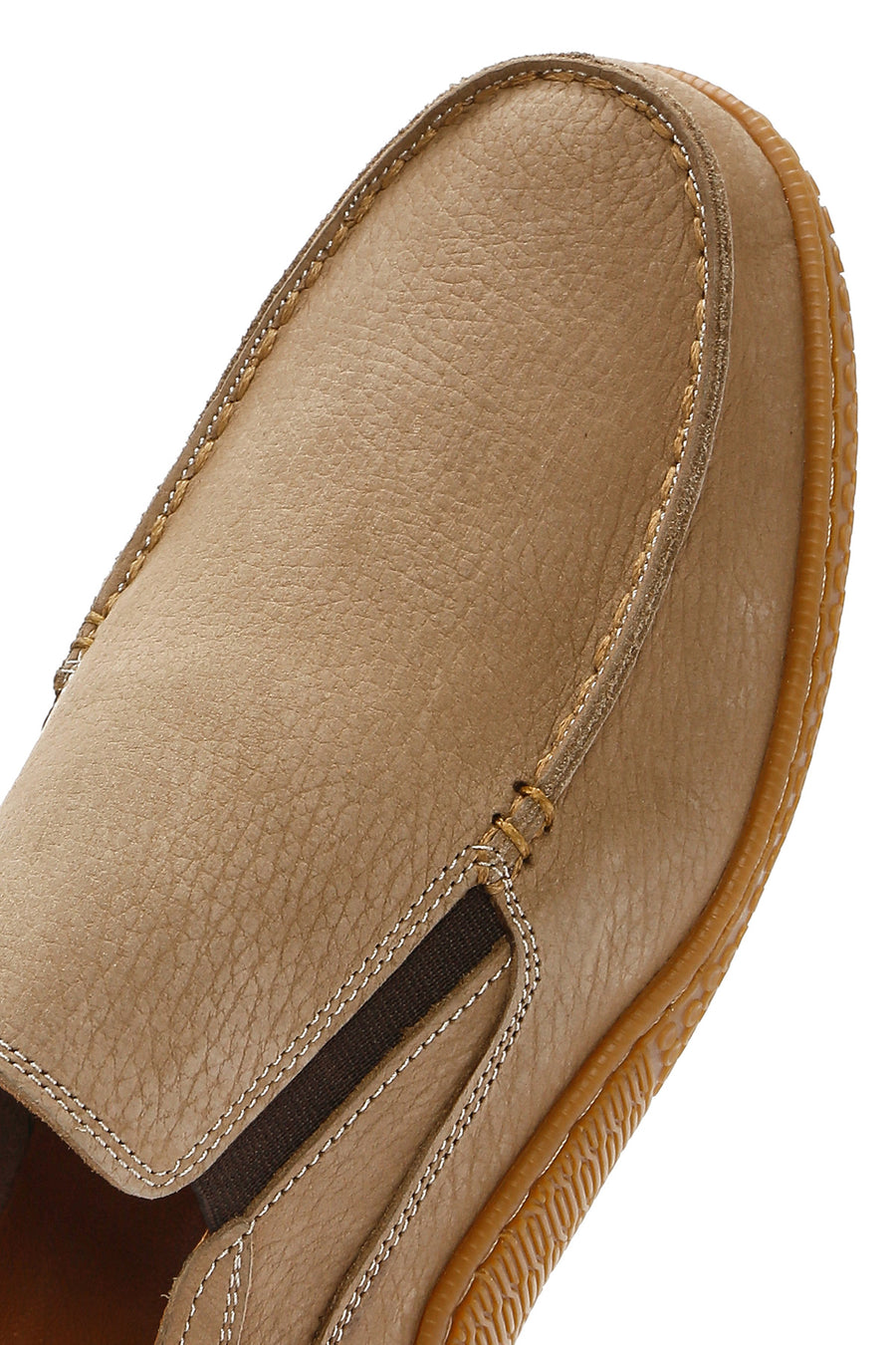 Erkek Bej Nubuk Deri Casual Loafer