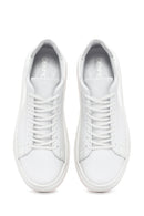 Women's White Lace-Up Leather Sneaker | Derimod