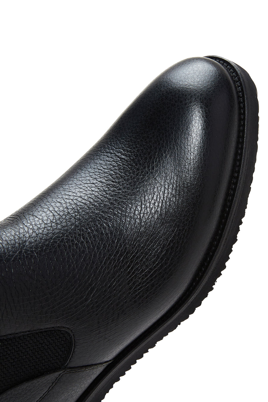 Men's Black Leather Chelsea Flat Boots