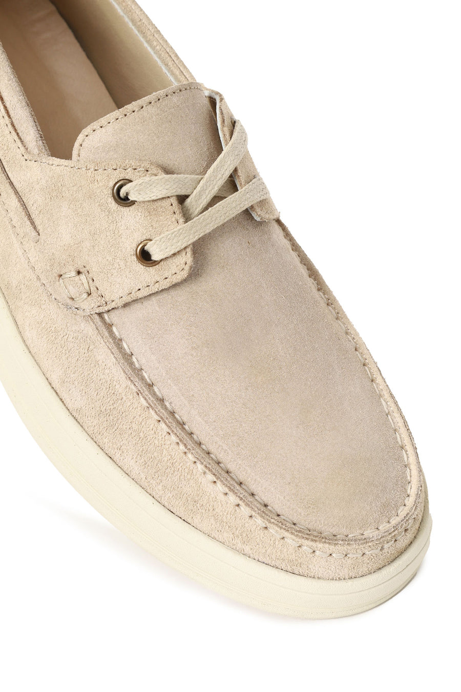 Men's Beige Lace-up Suede Leather Casual Shoes