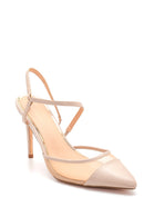 Beige Women's Pointed Toe Heeled Shoes | Derimod