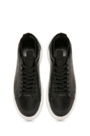 Men's Black Lace-up Leather Sneaker | Derimod