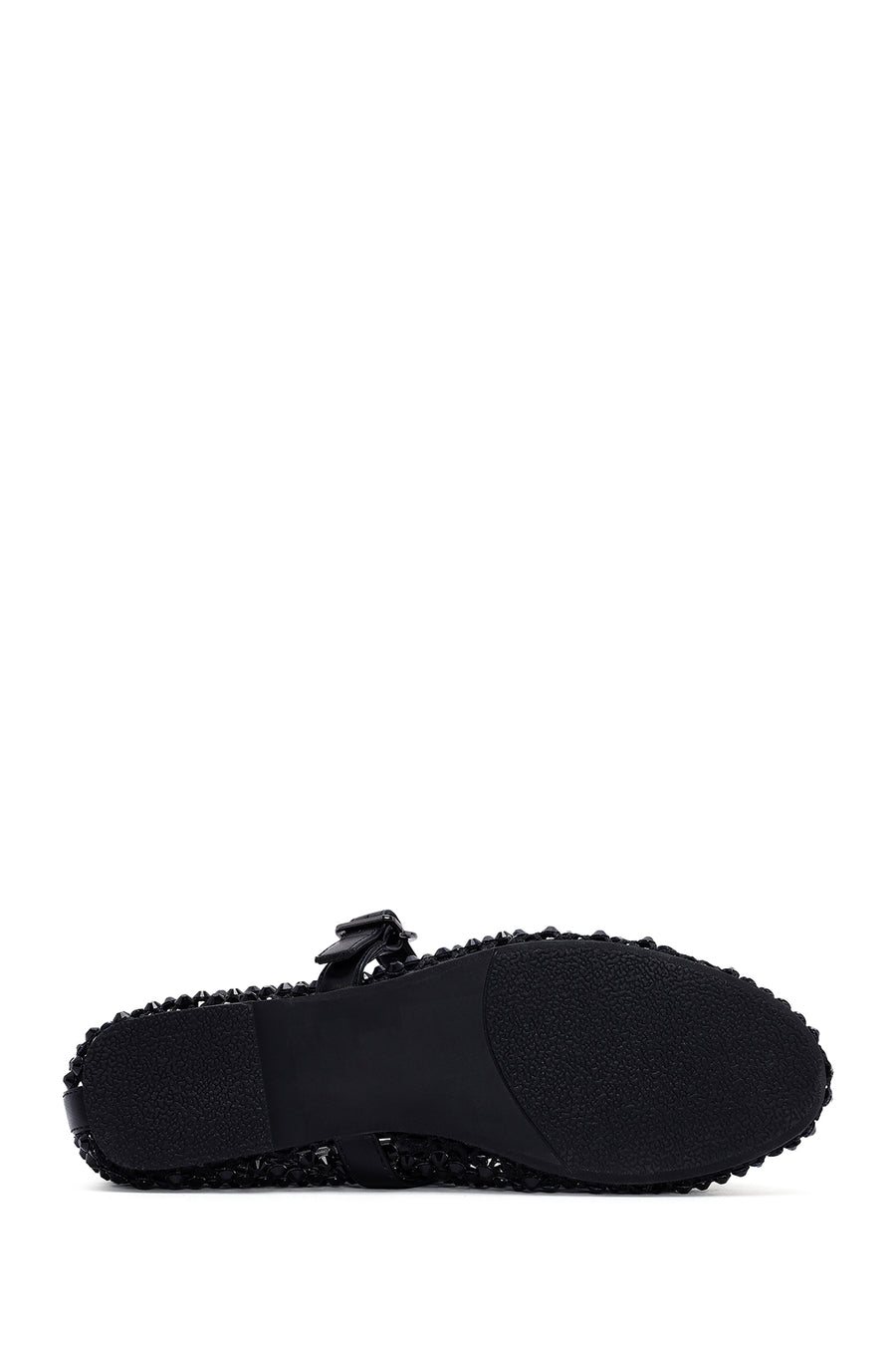 Women's Black Mesh Stoned Ballerinas