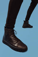 Men's Black Leather Boots | Derimod