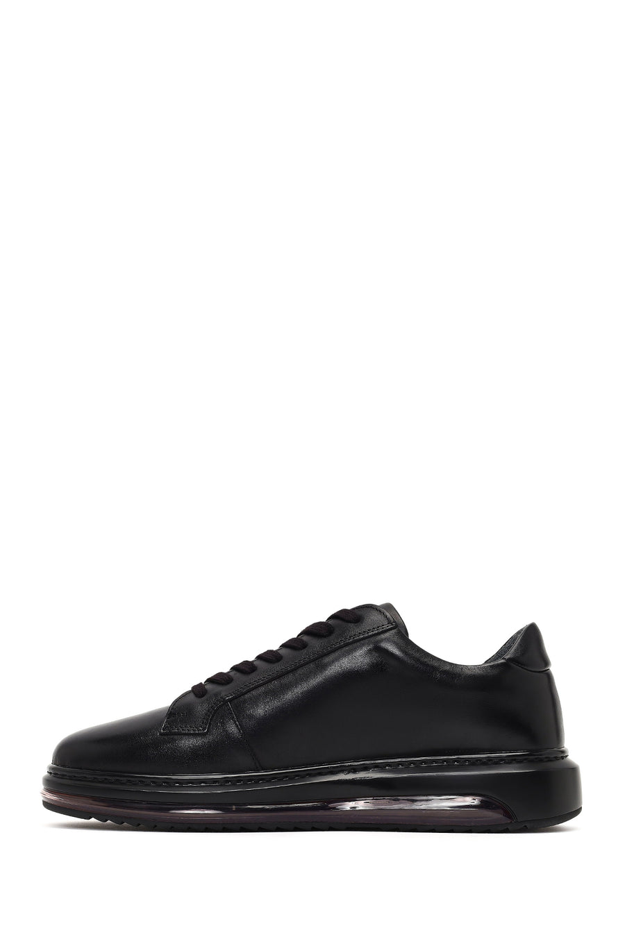 Male Black Lace-Up Leather Sneaker