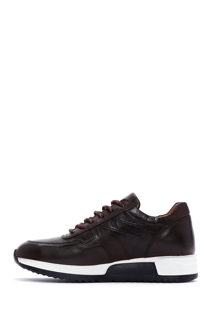 Men's Brown Lace-Up Leather Casual Sneaker