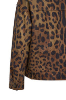 Valenza Women's Brown Leopard Patterned Leather Jacket | Derimod