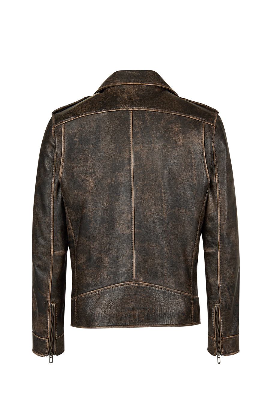 Carter Men's Brown Biker Leather Coat