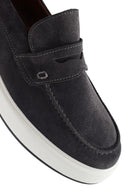 Erkek Gri Süet Deri Casual Loafer | Derimod