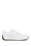 Woman White Lace-Up Leather Sneaker | Derimod