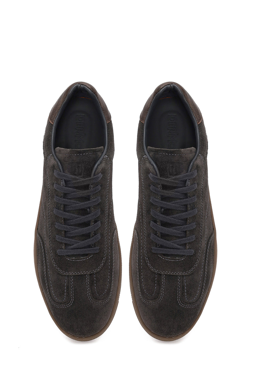 Male Anthracite Lace-up Thick-soled Suede Leather Sneaker