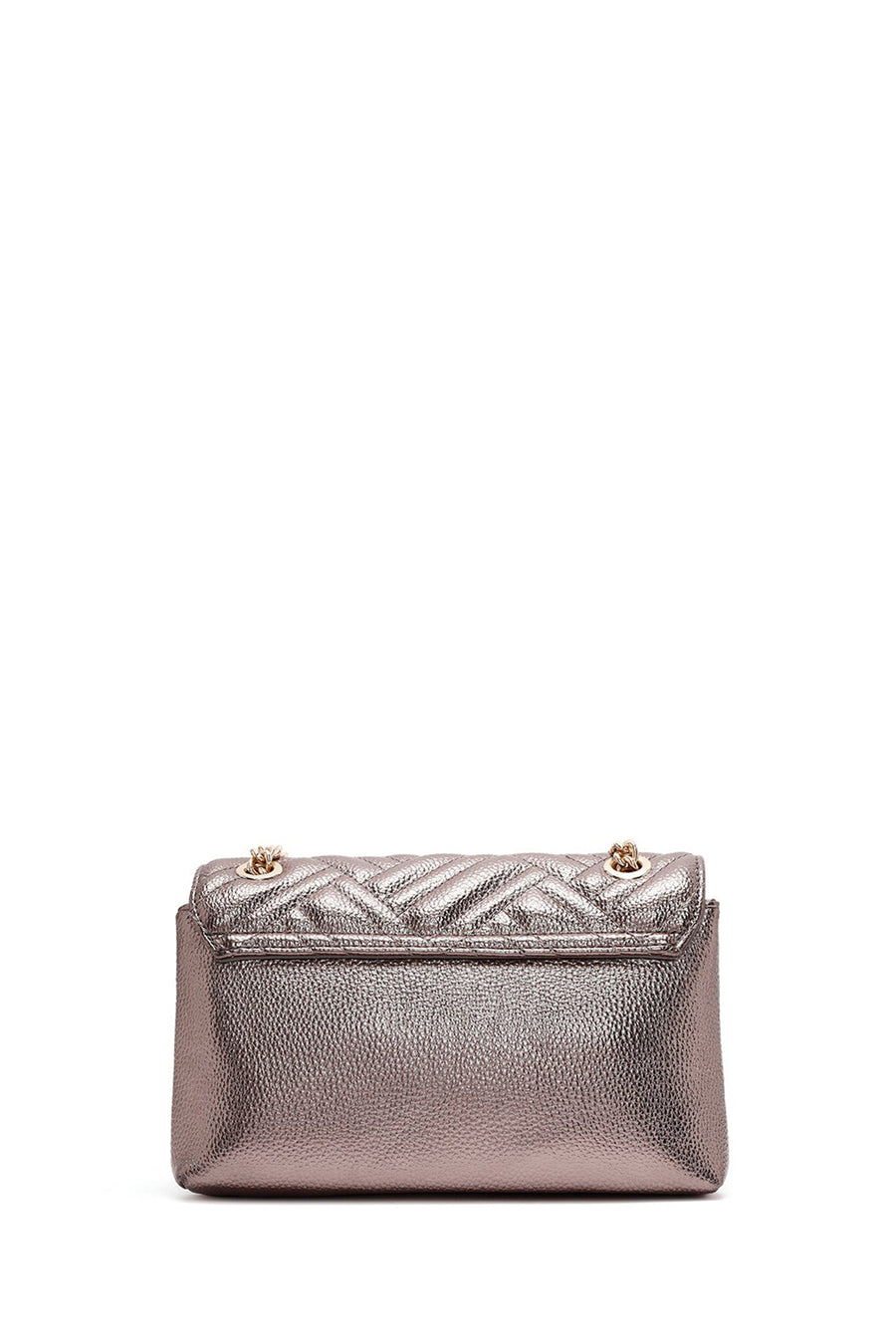 Women's Bronze Long Chain Strap Quilted Shoulder Bag