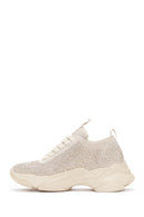 Women's Beige Stone Thick Soled Sneaker | Derimod