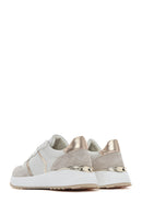 Women's Beige Lace-up Leather Sneaker | Derimod
