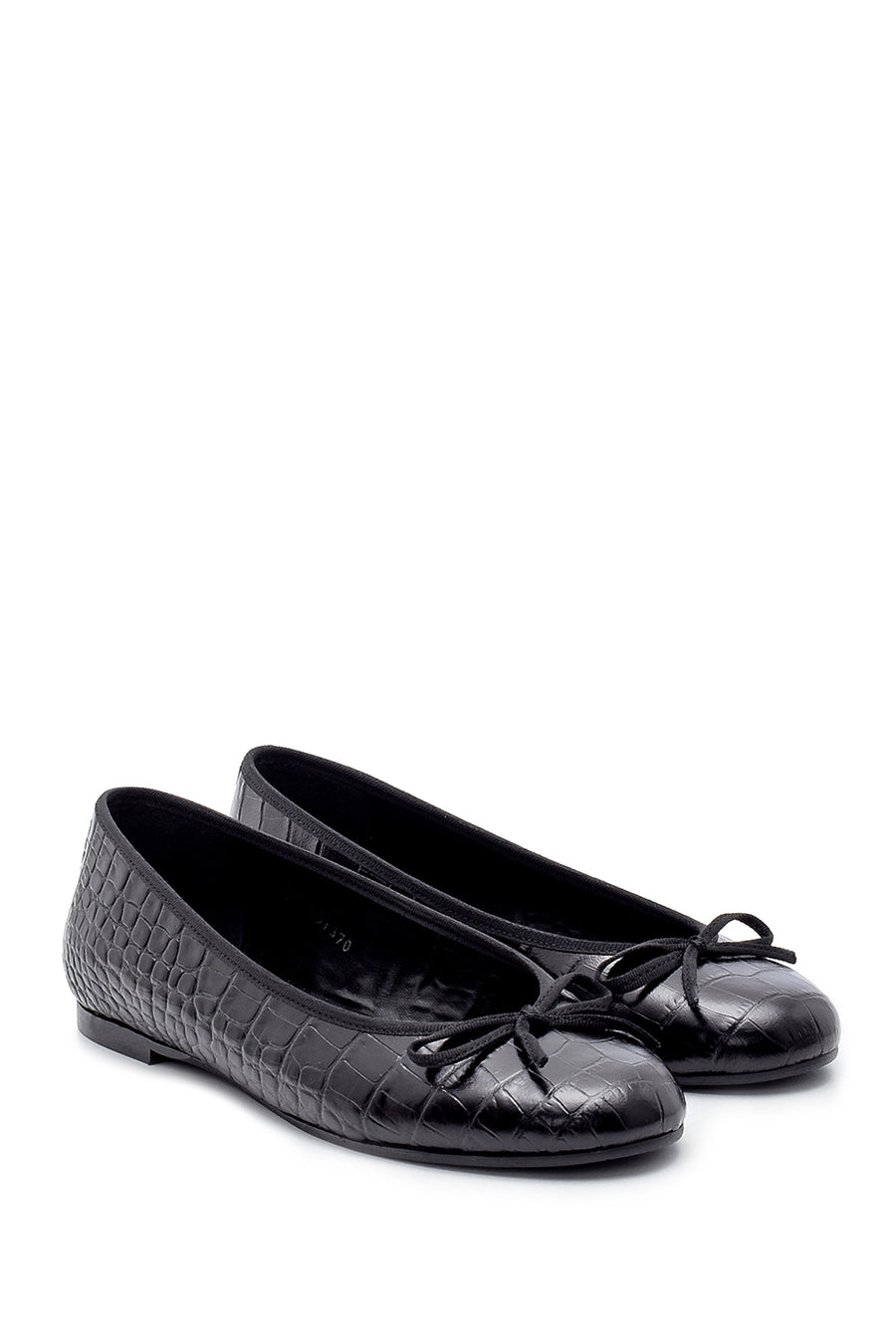 Women's Leather Crocodile Patterned Ballerinas