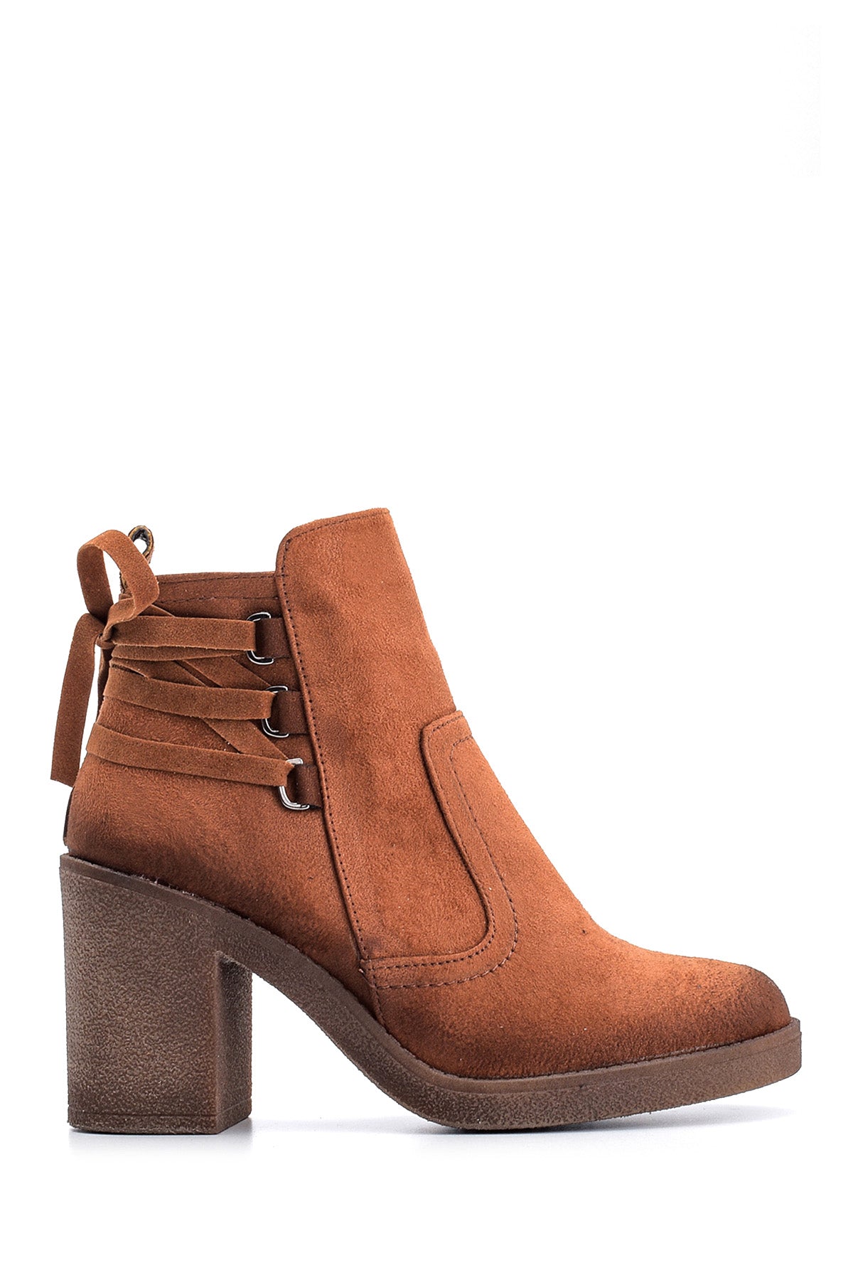 Women's Suede Heeled Boots 19WFE157610 | Derimod