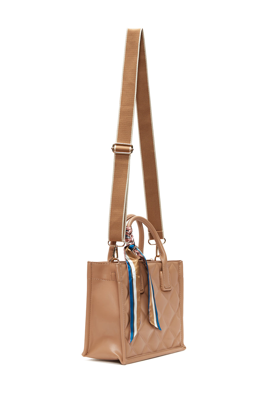 Women's Brown Quilted Handbag