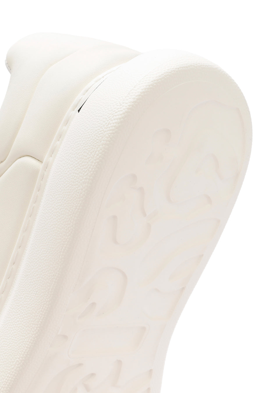 Men's White Lace-up Thick-Sole Leather Sneaker