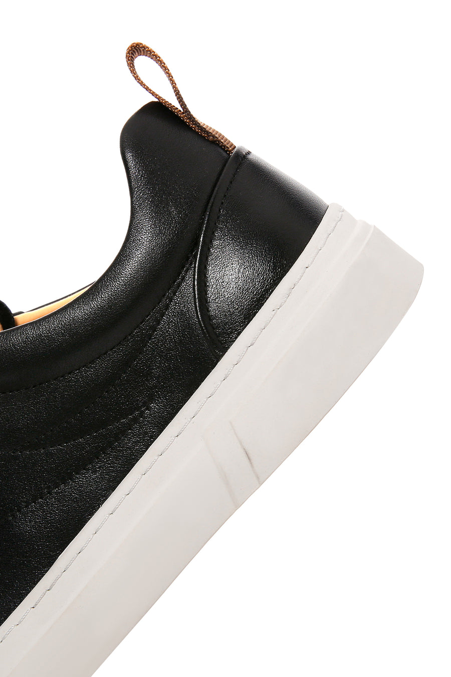 Male Black Lace-Up Leather Sneaker