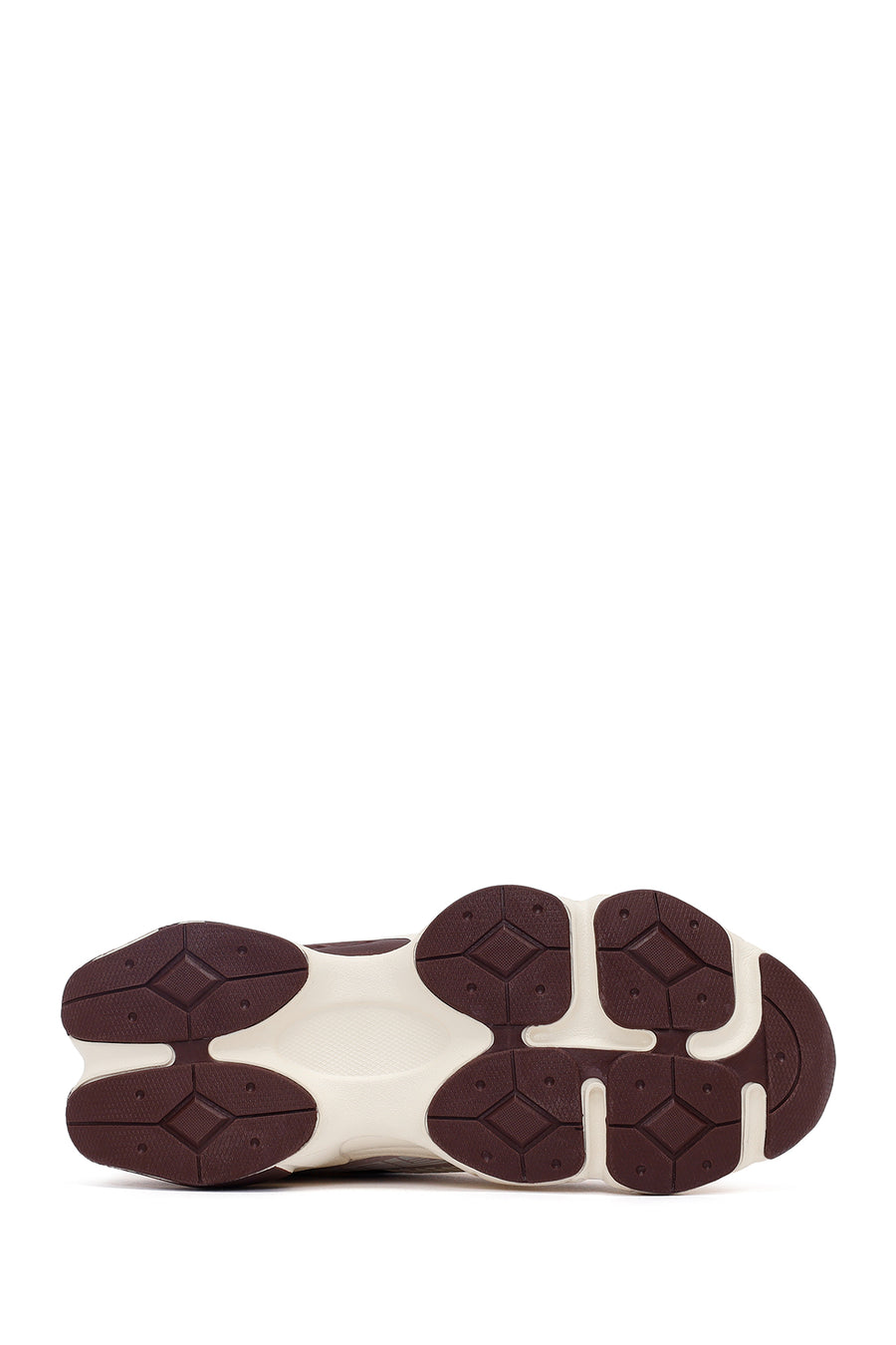 Woman Burgundy Lace-Up Chunky Sneaker