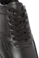 Men's Black Lace-Up Leather Casual Sneaker | Derimod