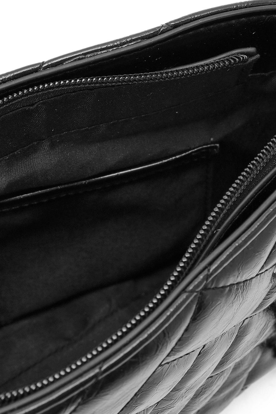 Women's Black Long Chain Strap Quilted Shoulder Bag