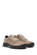Male Mink Lace-Up Thick-Soled Nubuck Leather Sneaker | Derimod