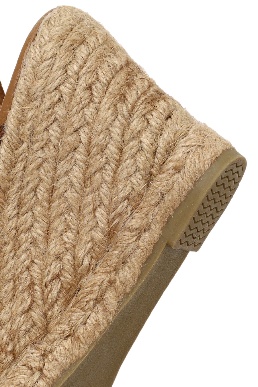 Woman Tan Ankle Buckled Wedge Heel Suede Espadrilles Sandal