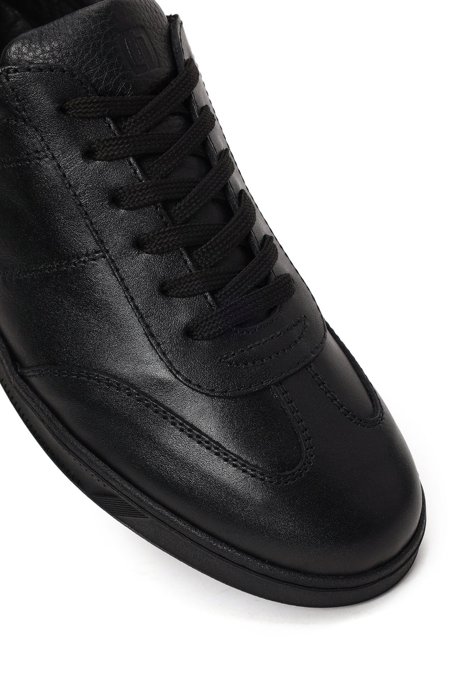 Male Black Lace-up Leather Casual Sneaker