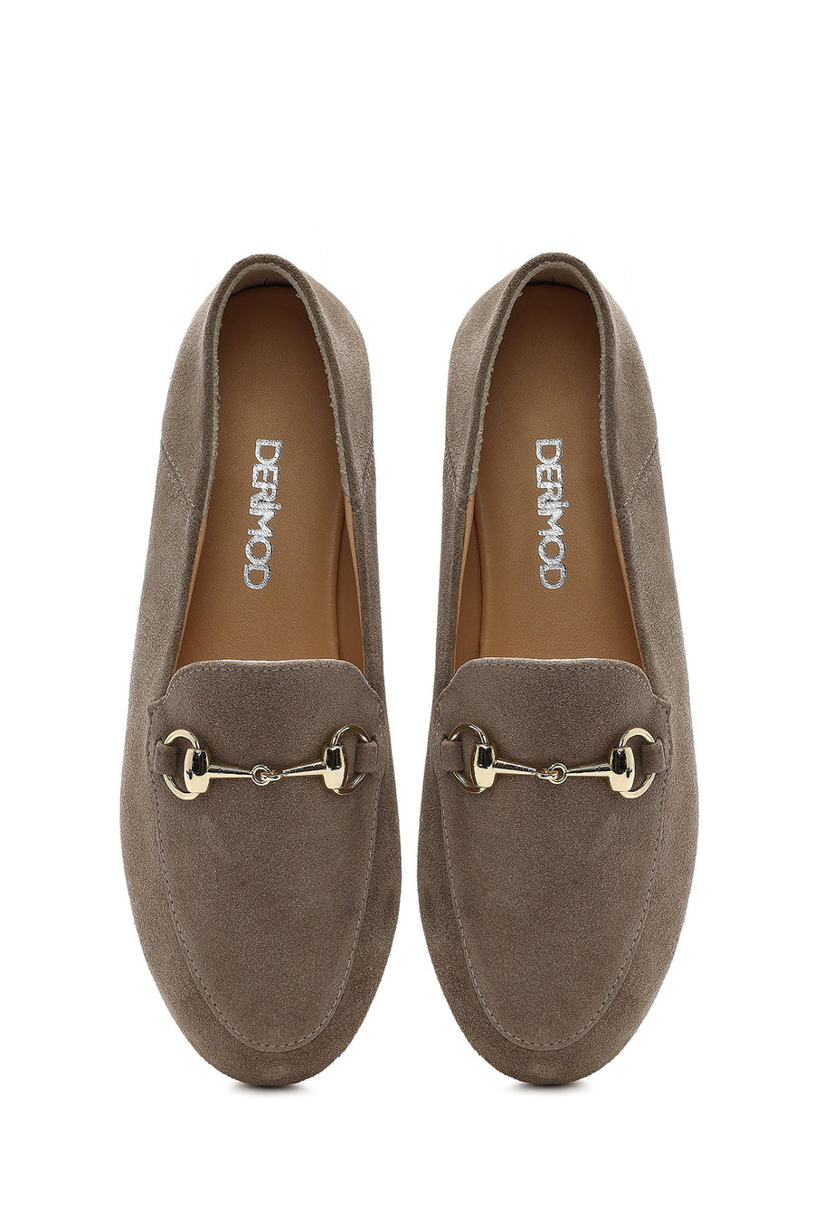 Women's Mink Buckled Suede Leather Masculine Loafer