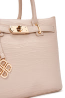 Women's Beige Long Strap Printed Shoulder Bag | Derimod